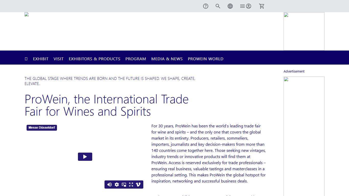 ProWein International Trade Fair for Wines & Spirits -- ProWein Trade Fair