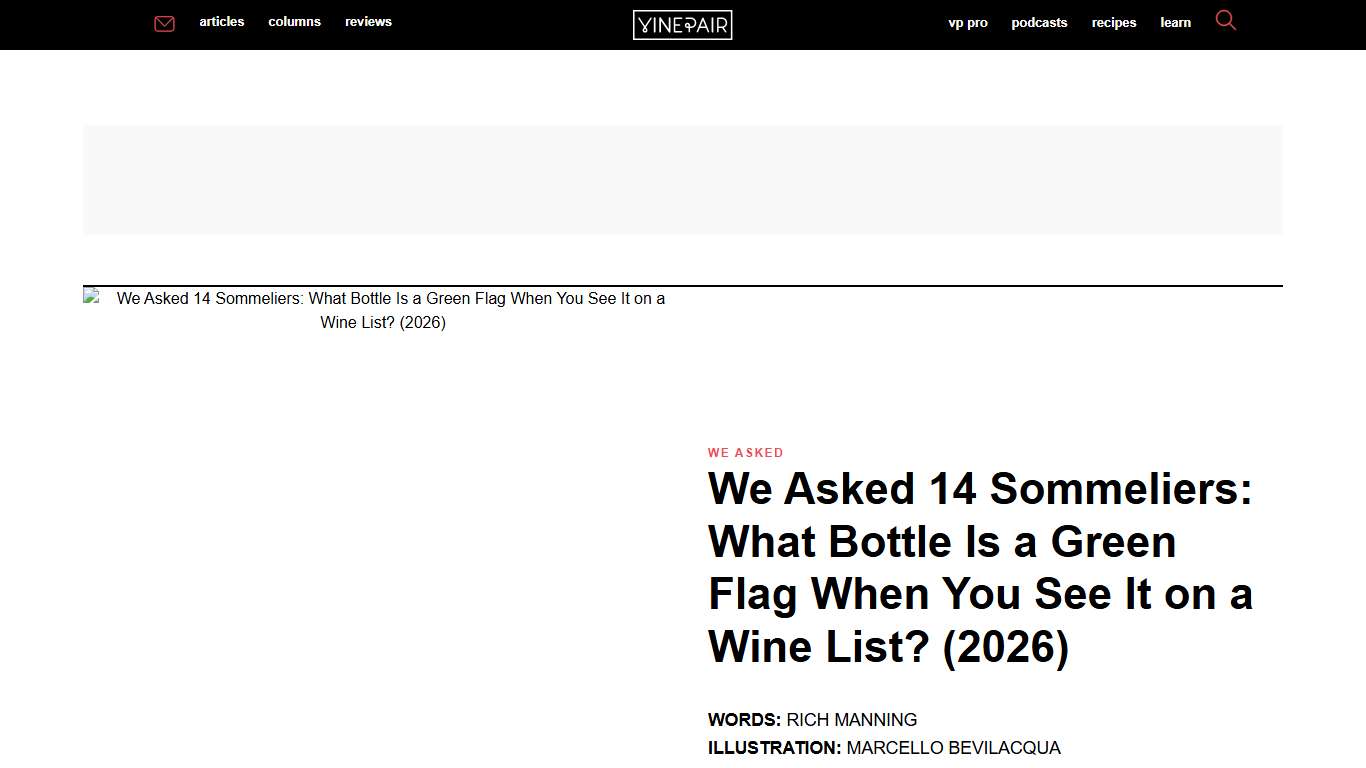 We Asked 14 Sommeliers: What Bottle Is a Green Flag When You See It on a Wine List? (2026) VinePair